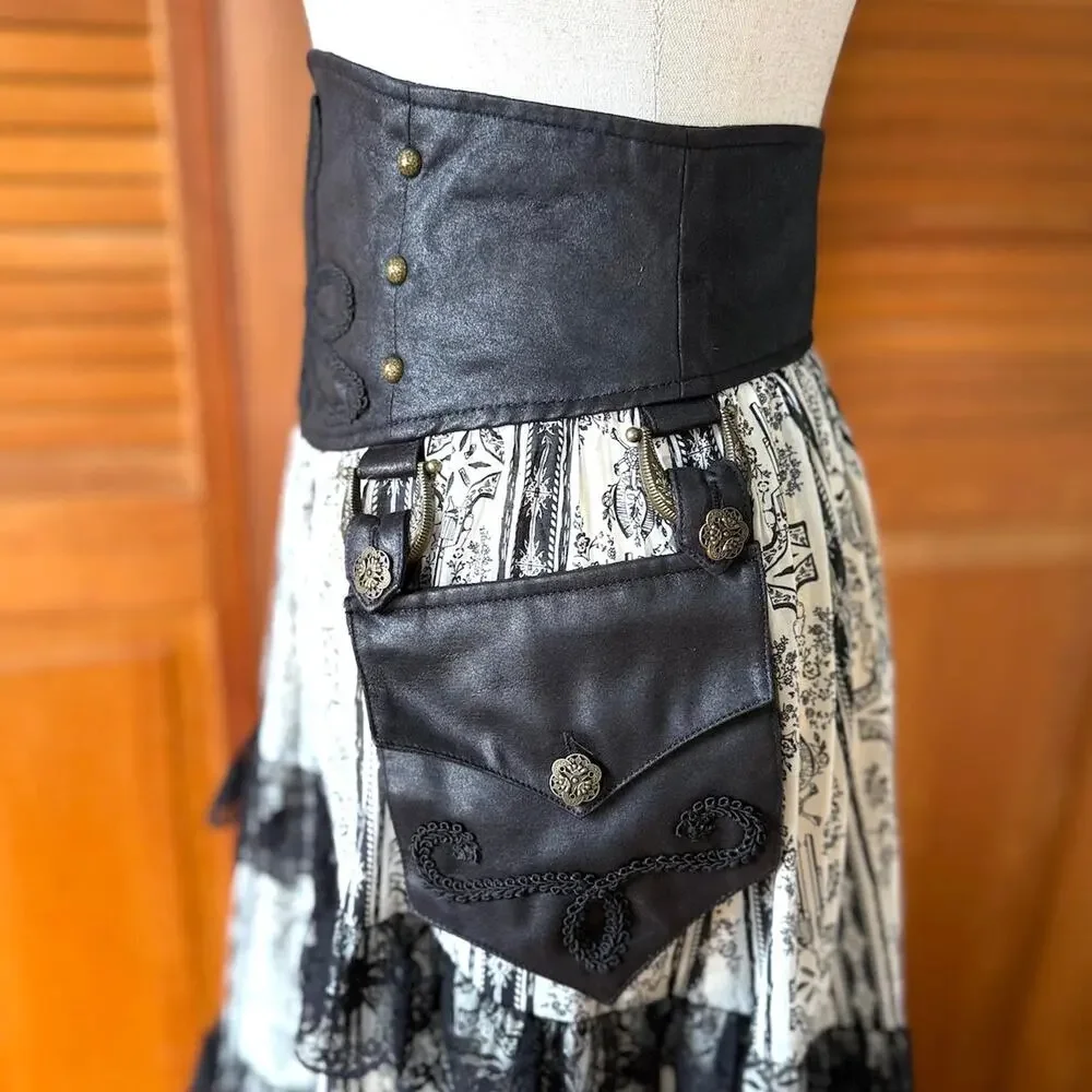 Vintage Lip Service Winchester Emporium Steampunk Victorian High Waist Skirt - Picture 8 of 13